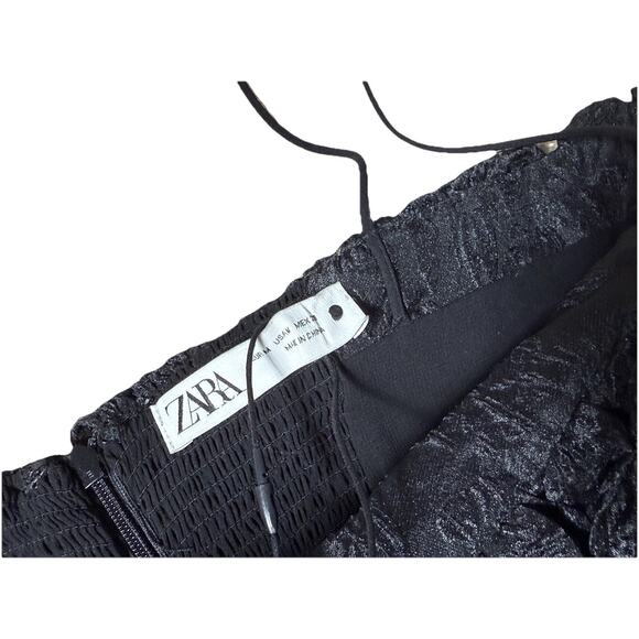 Stunning Zara UK Cropped Statement Top Black Organza Sz Medium NWT Tank Bralette - Picture 4 of 7